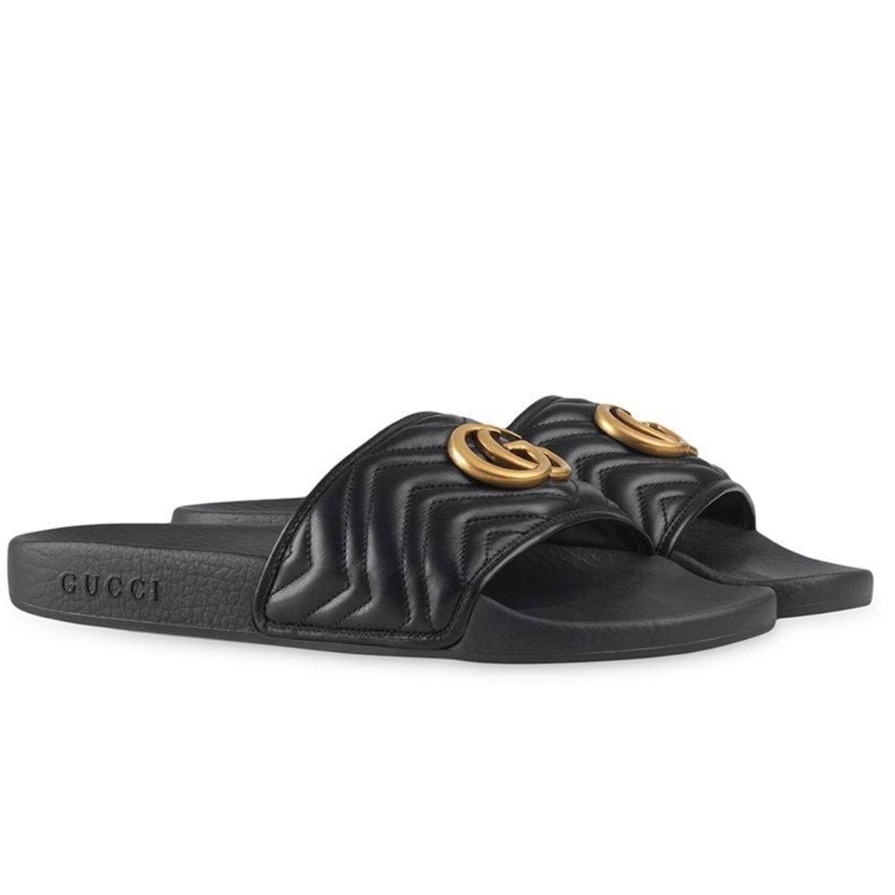 🔥GUCCI GG MATELASSÉ SLIDES